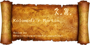 Kolompár Martin névjegykártya