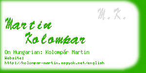 martin kolompar business card