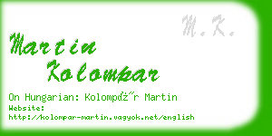 martin kolompar business card